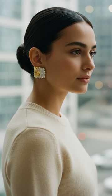 Gold&Silver Block – Orecchini bicolore