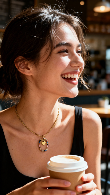 Il mio cuore – Collana con cuoricino e strass multicolor