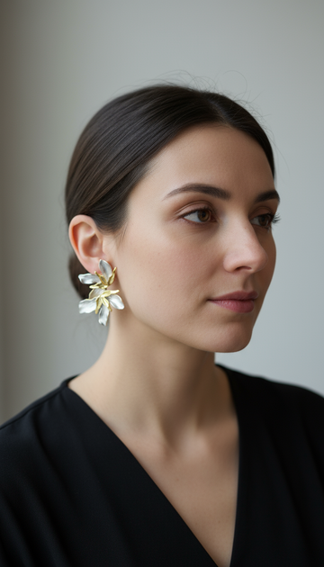 Farfalla – Orecchini perla & oro