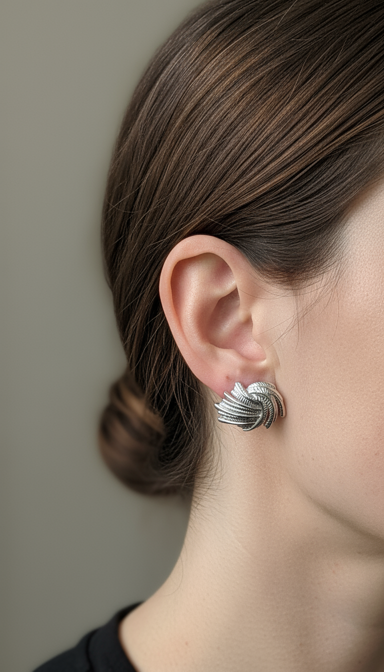 Nodo – Orecchini martellati silver