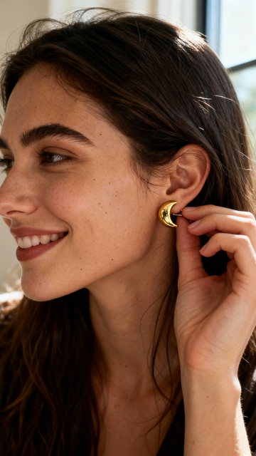 Splendida – Orecchino mezza luna gold