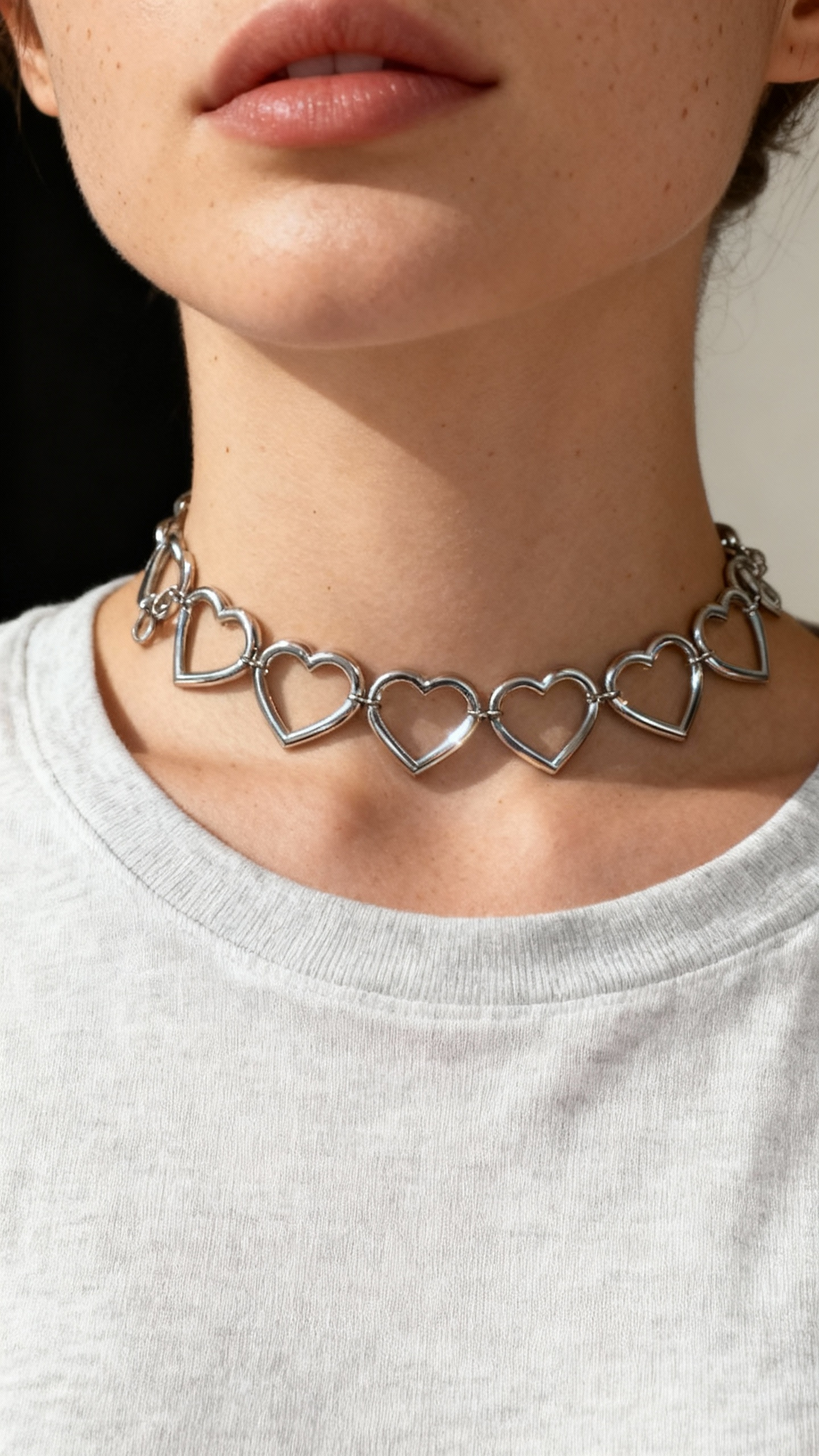 Amore – Collana cuori silver