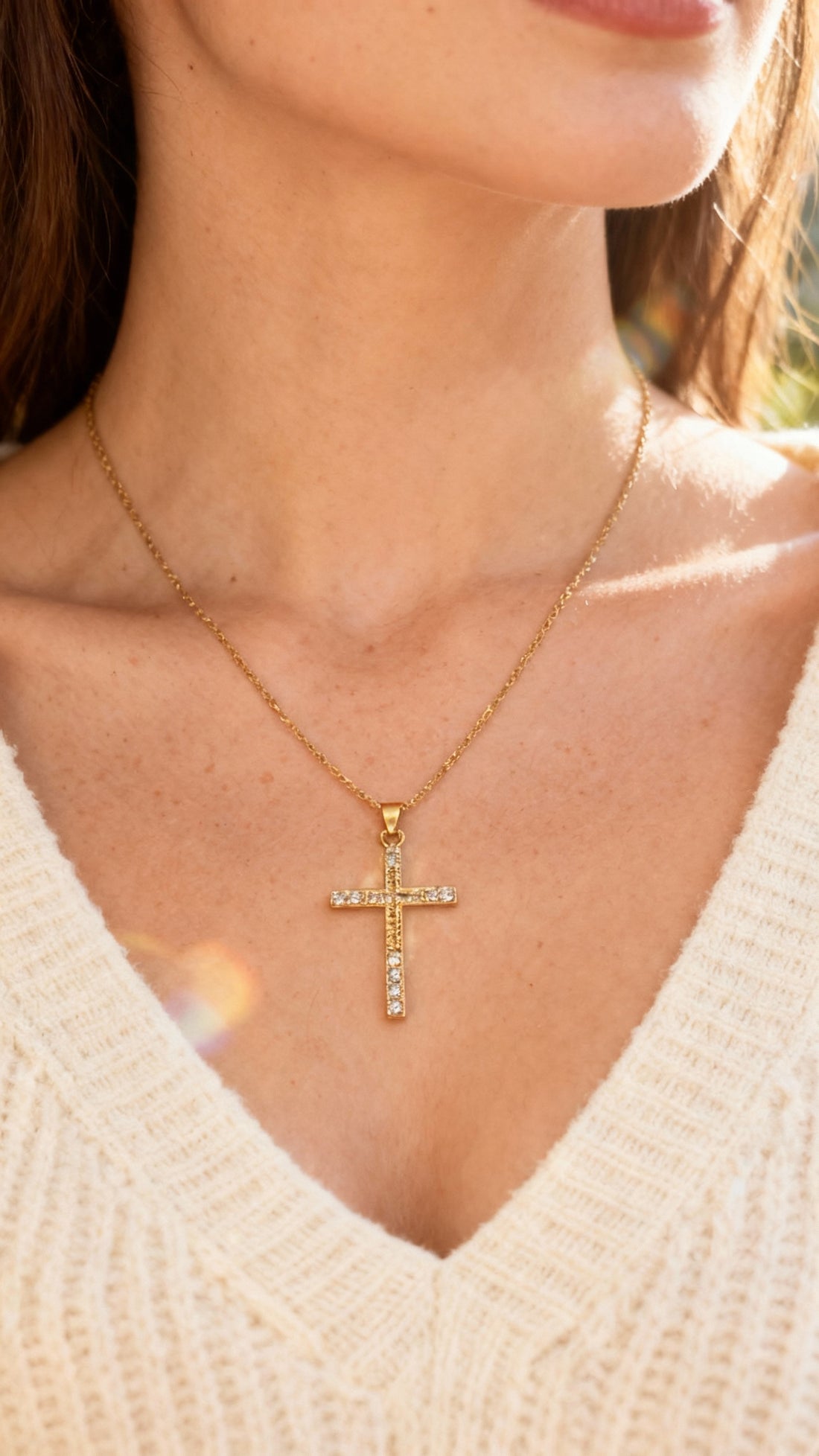 Mini Swarovski su Croce – Gold