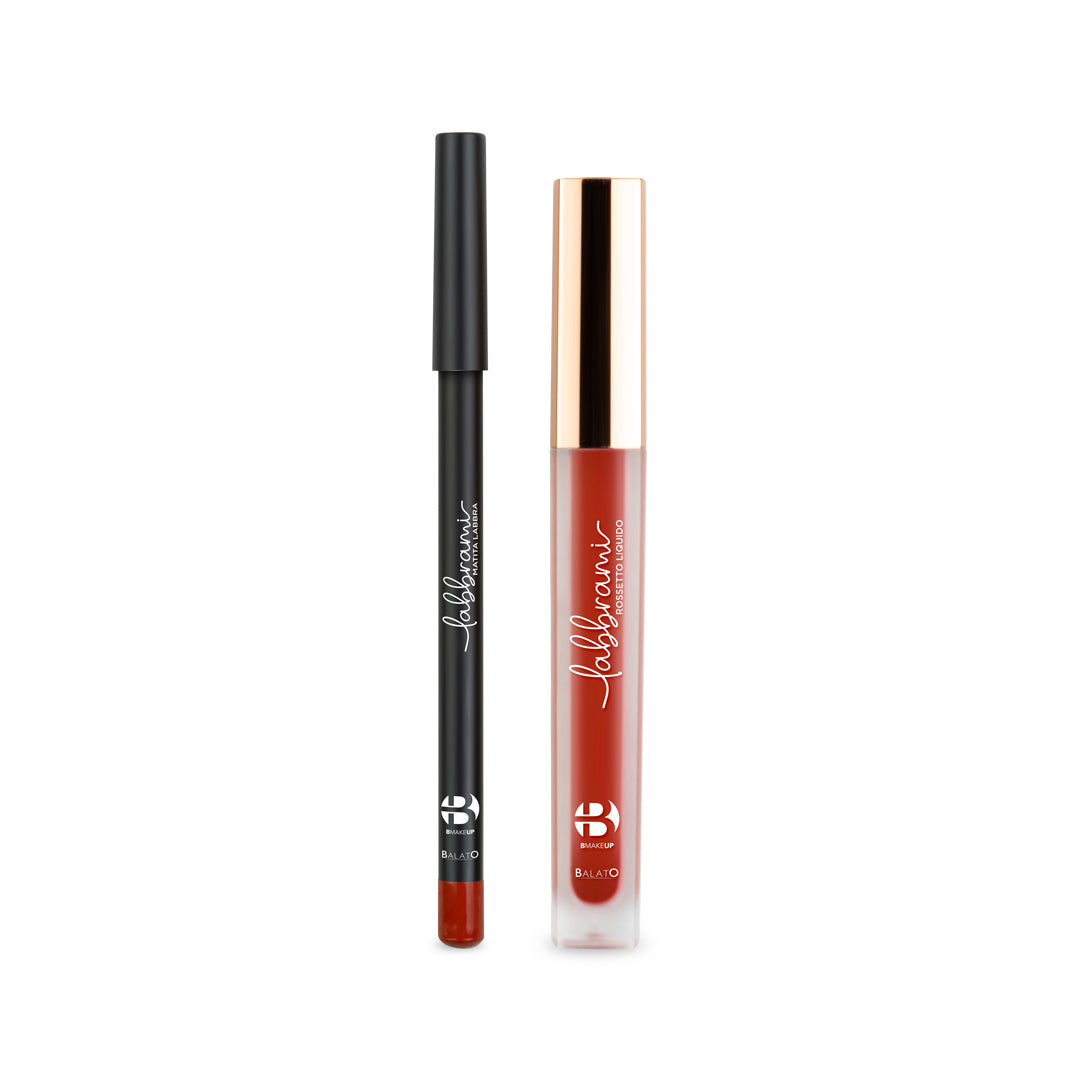 Kit Labbrami | Rossetto e Matita Per Labbra Vellutate e Seducenti
