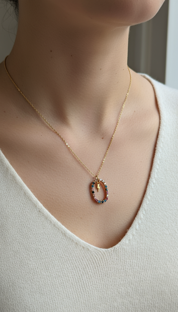 Fulmine – Collana multicolor con charm